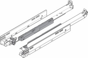 BLUM 766H5800T MOVENTO z TIP-ON, pełny wysuw do szuflady drewnianej, 70 kg, dł.=580 mm, wymaga sprzęgła, lewa/prawa, cynkowana